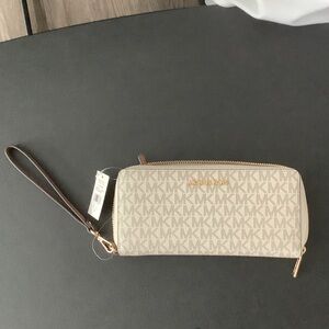 Michael Kors Cream Logo Wristlet